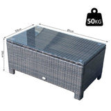 easycomfort easycomfort tavolino da giardino in vetro temperato 5mm rettangolare esterno rattan 85 x 50 x 39 cm marrone ean 8054144139906