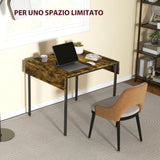 easycomfort easycomfort tavolo da pranzo a ribalta stile industriale per 2 4 persone in legno e metallo 120x79x79 cm marrone rustico