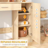 easycomfort easycomfort tavolo per trucco in truciolato con mobiletto cassetto ripiani aperti e specchio 90x38x138 cm