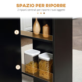 easycomfort easycomfort tavolo pieghevole in legno per 4 6 persone con ruote 75x140x74cm nero