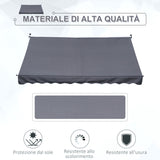 easycomfort easycomfort tenda da sole 3x1 5 m a bracci con manovella struttura telescopica in metallo e parasole in poliestere