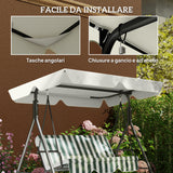 easycomfort easycomfort tetto di ricambio per dondolo 3 posti impermeabile in tessuto oxford bianco crema 210x145 cm