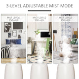easycomfort umidificatore ultrasuoni da 4.8l per ambienti fino a 40 3 modalita di vaporizzazione 8 12 ore di durata display a led bianco