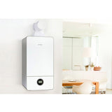 caldaia a gas junkers bosch mod. condens 7000i gc7000iw 24 kw a condensazione metano completa di kit scarico fumi bianca new erp