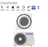 climatizzatore condizionatore samsung inverter cassetta 360 24000 btu ac071rn4pkg eu r 32 wi fi optional con comando a filo incluso vari pannelli disponibili