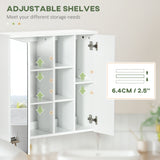 easycomfort easycomfort armadietto specchiera bagno 2 ante con ripiani aperti e mensole regolabili 60x20x61cm bianco