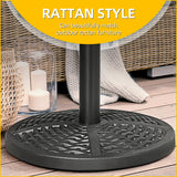 easycomfort easycomfort base per ombrellone da giardino rotonda effetto rattan 45cm peso da 9 5kg nero