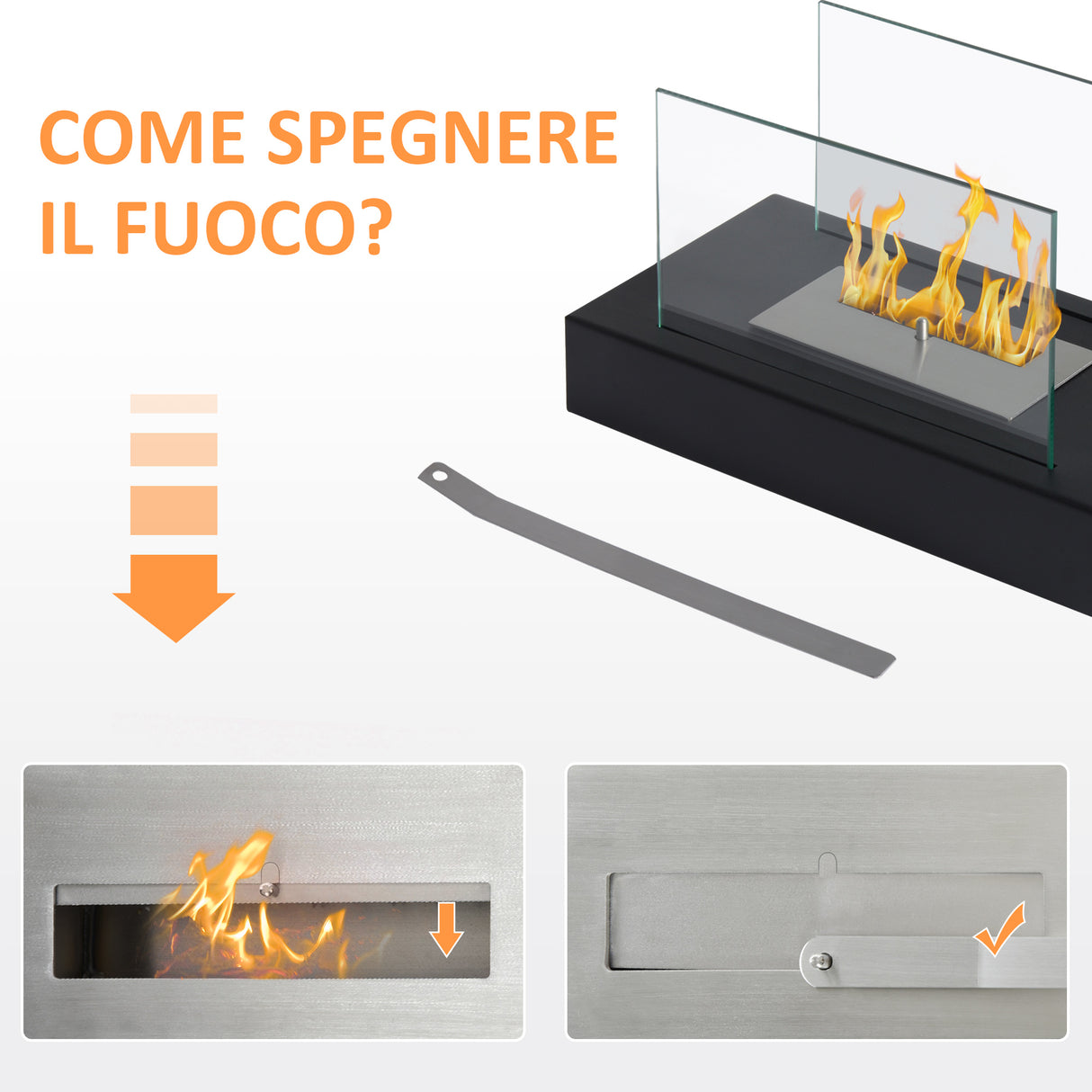 easycomfort easycomfort camino a bioetanolo da tavolo 830 w bruciatori senza residui inodore in acciaio inox con vetro 35x18x21 cm nero ean 8054111843300