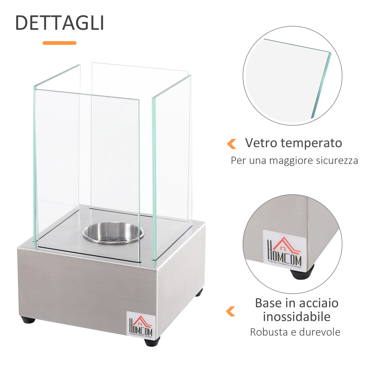 easycomfort easycomfort camino a bioetanolo da tavolo con bruciatore da 0 4l biocamino in acciaio e vetro per interni ed esterni 20x20x33cm argento