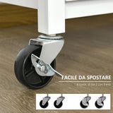 easycomfort easycomfort carrello cucina con cassetto armadietto e scaffale carrellino portavivande con piano in bambu e 4 ruote bianco