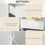 easycomfort easycomfort comodini moderni con led set 2 pezzi in truciolato bianco con cassetto e 2 ripiani aperti 40x40x55 cm