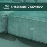 easycomfort easycomfort divano 2 posti in legno e velluto verde spessa imbottitura divano per 2 persone design vintage retro 148 x 72 x 76cm ean 8055776916224
