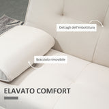 easycomfort easycomfort divano letto 3 posti reclinabile con rivestimento effetto lino e tavolino a ribalta beige