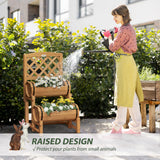 easycomfort easycomfort fioriera da esterno a mezza botte in legno dabete con design verticale rialzato 45x45x80 cm