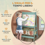 easycomfort easycomfort lavagna per bambini con cavalletto 3 in 1 e 2 contenitori eta 3 8 anni 54x46 5x93cm verde