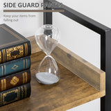 easycomfort easycomfort libreria stile industriale a 5 ripiani in legno e metallo 48x30x155cm marrone rustico