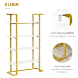 easycomfort easycomfort mobile libreria a 4 livelli rialzato e multiuso in mdf e acciaio 92x35x152cm