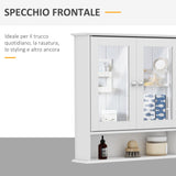 easycomfort easycomfort mobiletto armadietto a muro con specchio da bagno cucina in mdf 56 x 13 x 58cm bianco ean 8054111840576