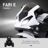 easycomfort easycomfort moto elettrica per bambini max 20kg con licenza bmw macchina elettrica con 3 ruote batteria ricaricabile 6v bianco nera 66x37x44cm