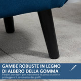 easycomfort easycomfort panca contenitore imbottita per interno in tessuto vellutato con braccioli 118x42x66cm blu