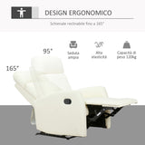 easycomfort easycomfort poltrona relax reclinabile 165 con poggiapiedi regolabile ergonomica in pelle pu 65 92 100cm crema ean 8055776911489