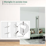 easycomfort easycomfort porta scorrevole in vetro trasparente con binario e maniglia in alluminio per bagno cucina studio 210x75x0 8cm ean 8054144133218