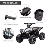 easycomfort easycomfort quad per bambini 3 5 anni elettrico 12v 2 velocita ruote larghe con sospensioni e fari led bianco