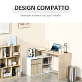easycomfort easycomfort scrivania angolare scrivania ad angolo per computer da camera o ufficio scrivania salvaspazio in legno rovere e bianco