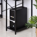 easycomfort easycomfort scrivania per computer con ripiani per monitor e cpu scrivania da ufficio per casa studio e lavoro nera 140 x 60 x 93cm ean 8054144131405