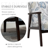 easycomfort easycomfort sedia per soggiorno poltroncina imbottita con braccioli in legno e tessuto traspirante per casa e ufficio a fiori 68 5x78 5x75cm ean 8054144139586