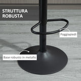 easycomfort easycomfort set 2 sgabelli da bar con schienale poggiapiedi e altezza regolabile stile industriale grigio