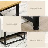 immagine-6-easycomfort-easycomfort-set-da-2-pezzi-con-tavolino-da-caffe-e-tavolino-laterale-a-c-in-acciaio-e-truciolato-color-legno