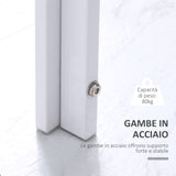 easycomfort easycomfort tavolo rettangolare da 4 persone per cucina e soggiorno tavolo moderno in metallo e vetro temperato 120x60x75 cm bianco