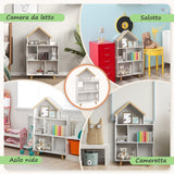 easycomfort easycomfortzonekiz libreria per bambini 3 6 anni a 3 livelli per libri e giochi in mdf e legno di pino 65x25x108 5 cm bianco