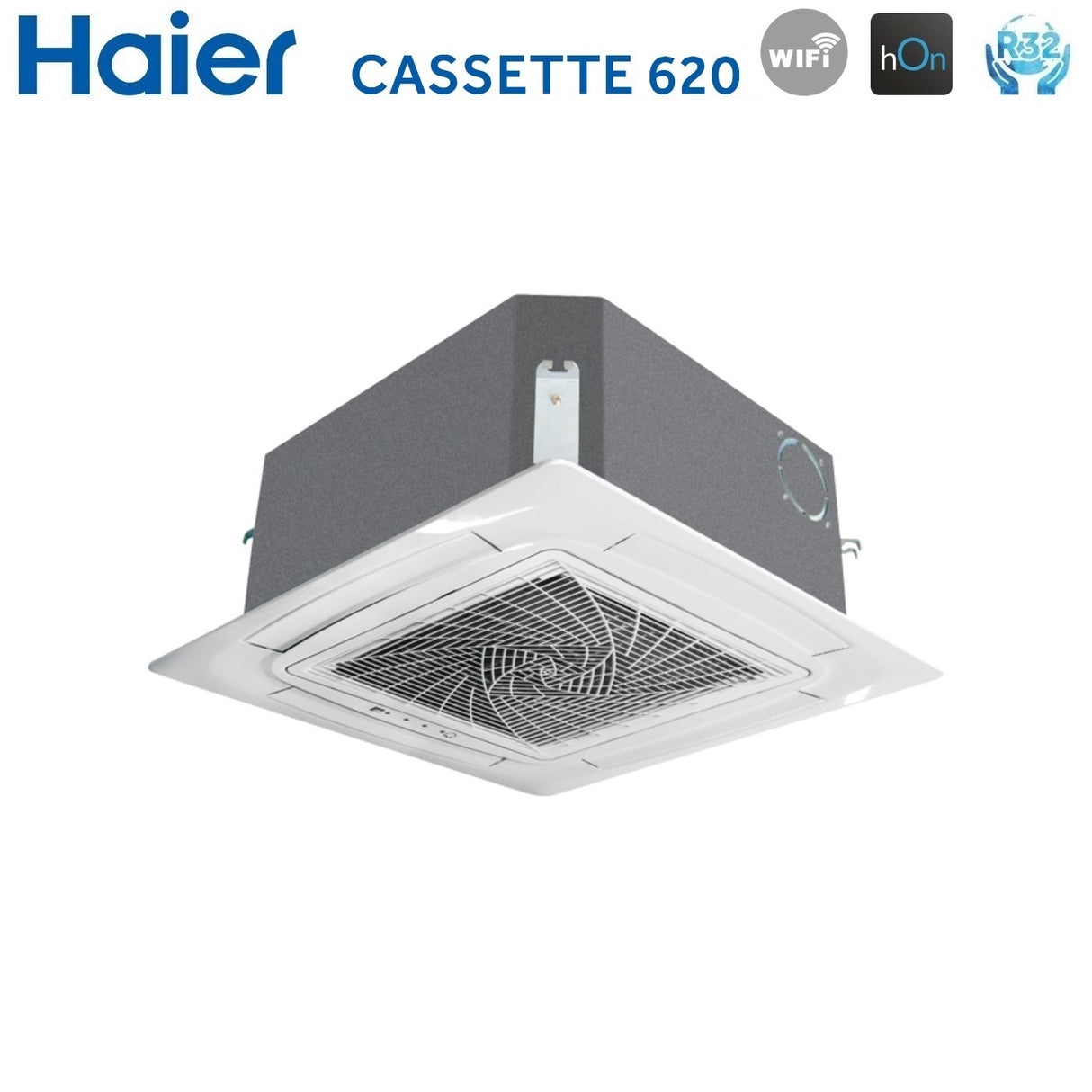 unita interna cassetta a 4 vie haier serie cassette 620 9000 btu ab25s2sc2fa 1 r 32 wi fi integrato con griglia inclusa