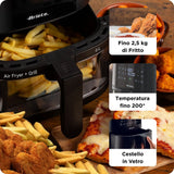 ariete friggitrice ad aria ariete 6 litri nera cestello trasparente ean 8003705121355
