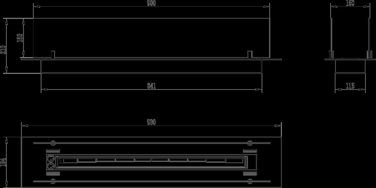 bruciatore per camino a bioetanolo biocamino in acciaio con vetri da 100 cm