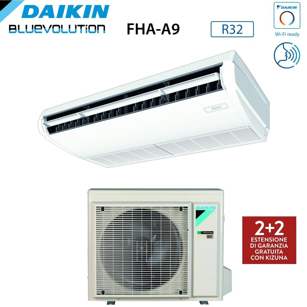 climatizzatore condizionatore daikin pensile a soffitto dc inverter 18000 btu fha50a r 32 wi fi optional a_ a garanzia italiana