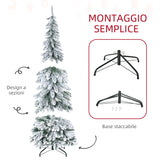 easycomfort easycomfort albero di natale innevato 180cm con 523 rami e base in acciaio per interni