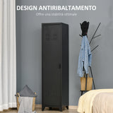 easycomfort easycomfort armadietto metallico stile industriale a unanta per ingresso e camera 43x50x180cm nero