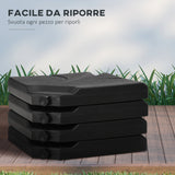 easycomfort easycomfort base per ombrellone in hdpe da 4 pezzi riempibili con acqua e sabbia max 18kg 103x103x8 3 cm nero