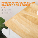 easycomfort easycomfort carrello da cucina con cassetto portaspezie armadietto e 4 ruote 109x40x89cm bianco