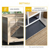 easycomfort easycomfort conigliera in legno a 2 piani con casetta rampa e vassoio estraibile 91 5x53 3x73cm