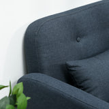 easycomfort easycomfort divano 2 posti con rivestimento in tessuto e 2 cuscini 135x74x82cm blu scuro