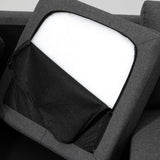 easycomfort easycomfort divano a 3 posti con poggiapiedi e cuscini in tessuto di lino grigio scuro 195 x 81 x 86cm ean 8055776915630