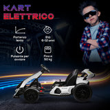 easycomfort easycomfort go kart elettrico per bambini 6 12 anni 24v 12kmh con seggiolino regolabile bianco
