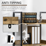 easycomfort easycomfort libreria stile industriale a 5 ripiani in legno e metallo 48x30x155cm marrone rustico