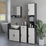 easycomfort easycomfort mobile sottolavabo bagno per piedistallo con armadietto 2 ante 60x30x60cm grigio