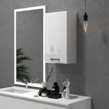 easycomfort easycomfort mobiletto bagno in mdf a muro con 3 ripiani e ripiano superiore regolabile 37x22 5x70 cm bianco
