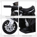 easycomfort easycomfort moto elettrica per bambini max 20kg con licenza bmw macchina elettrica con 3 ruote batteria ricaricabile 6v bianco nera 66x37x44cm